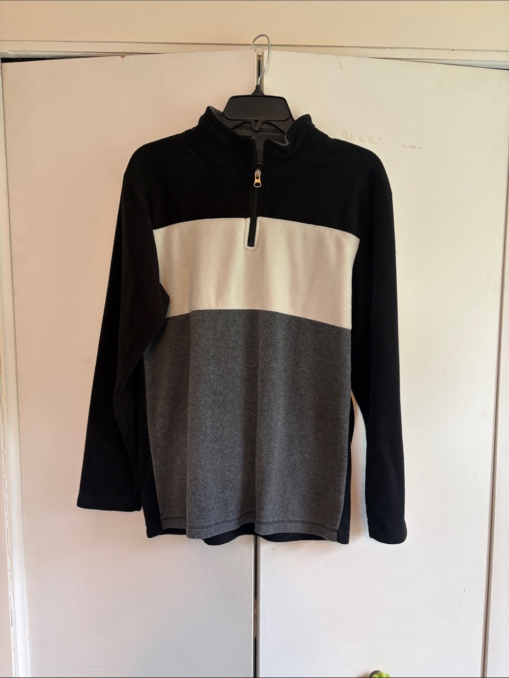 The Children's Place Black, White & Gray Colorblock Quarter-Zip Hoodie